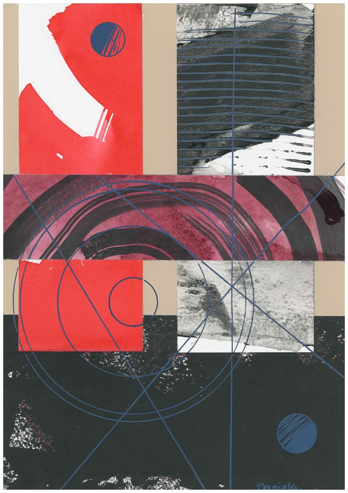 Emotional Fragility in the Face of Chaos, Mixed media on paper