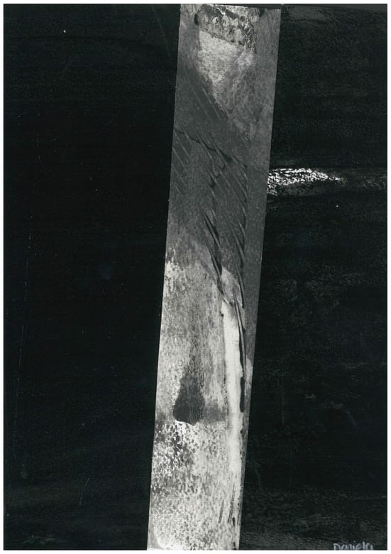 Midnight Sliver I, Mixed media on paper