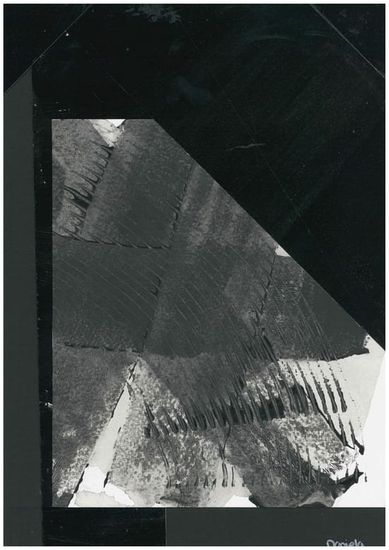 Midnight Sliver II, Mixed media on paper