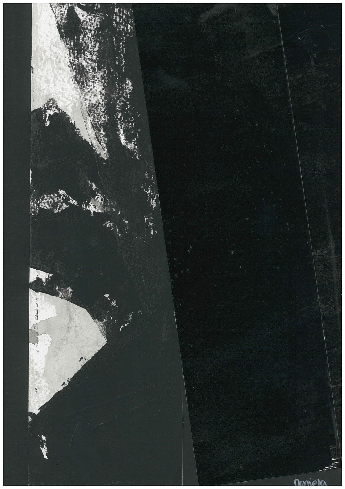Midnight Sliver III, Mixed media on paper