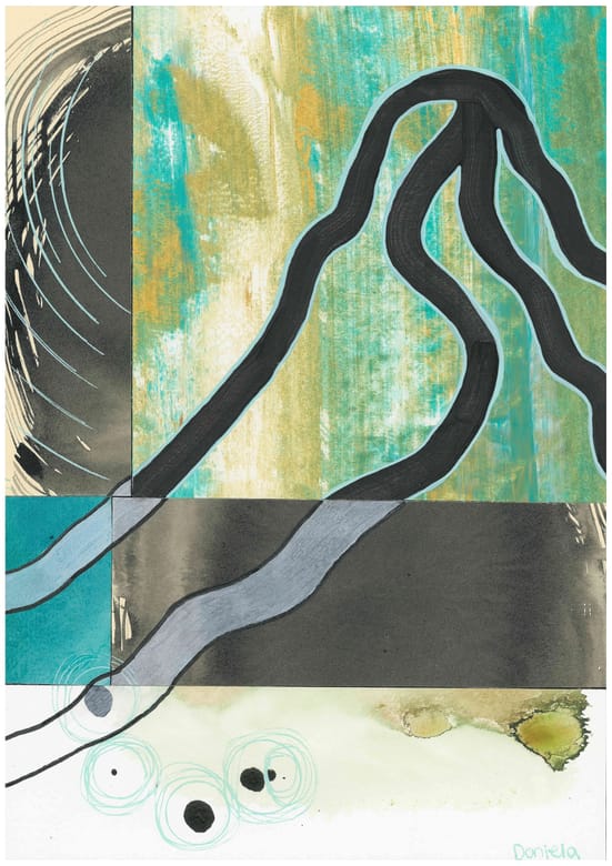 The Mind's Beautiful Ascent, Mixed media on paper